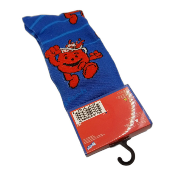 KOOL-AID Crew Socks Retro Captain Pitcher Novelty Blue Red Fits Men Shoe 6-12 - Picture 2 of 3